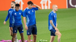 Futbalisti ŠK Slovan Bratislava.