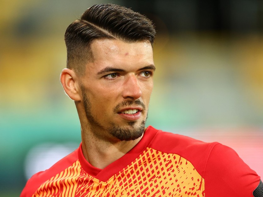 Brankár Ľubomír Belko v zápase DAC Dunajská Streda - MŠK Žilina v 10. kole Niké ligy.