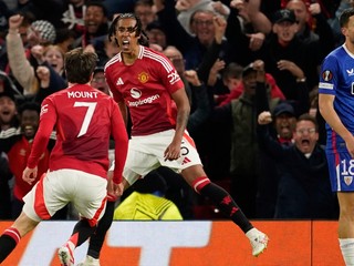 Radosť hráčov Manchester United. 