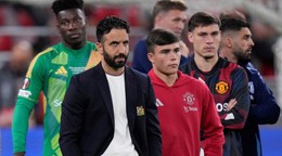 Tréner Ruben Amorim a hráči Manchestru