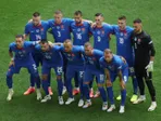 Slovenský tím pred zápasom proti Ukrajine na EURO 2024.