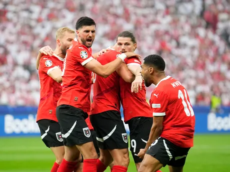 Oslavy Rakúšanov v zápase s Poľskom na EURO 2024.