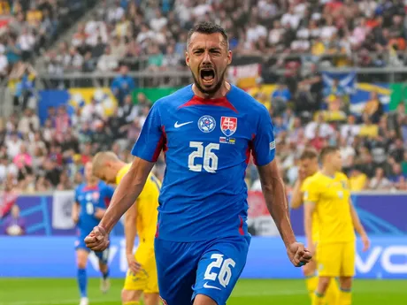 Gólové oslavy Ivana Schranza v zápase Slovensko - Ukrajina v skupine E na EURO 2024 (ME vo futbale).