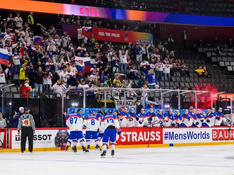 Mislav Rosandič v zápase Slovensko - Francúzsko na MS v hokeji 2025.