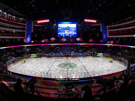 Avicii Arena pred zápasom Slovensko - Lotyšsko v skupine A na MS v hokeji 2025.