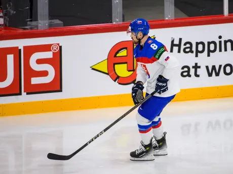 Maxim Čajkovič pred zápasom Slovensko - Lotyšsko v skupine A na MS v hokeji 2025.