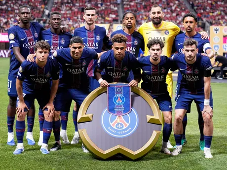 Futbalisti PSG pred zápasom štvrťfinále na MS klubov 2025: Paríž St. Germain - Bayern Mníchov.