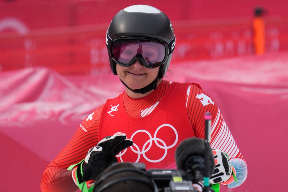 Priska Nuferová po tréningu zjazdu na ZOH 2022.